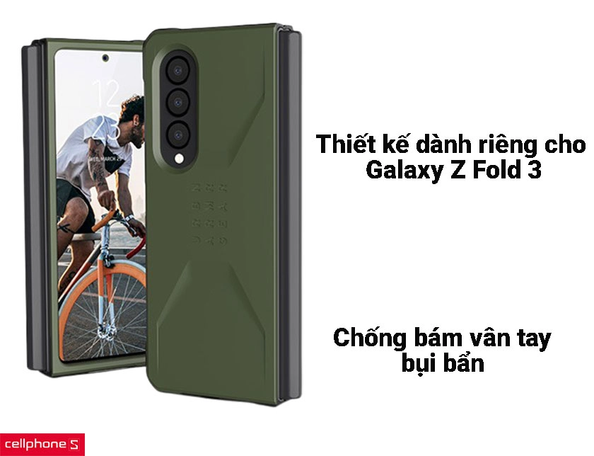 Ốp lưng Samsung Galaxy Z Fold 3 UAG chống sốc Civilian