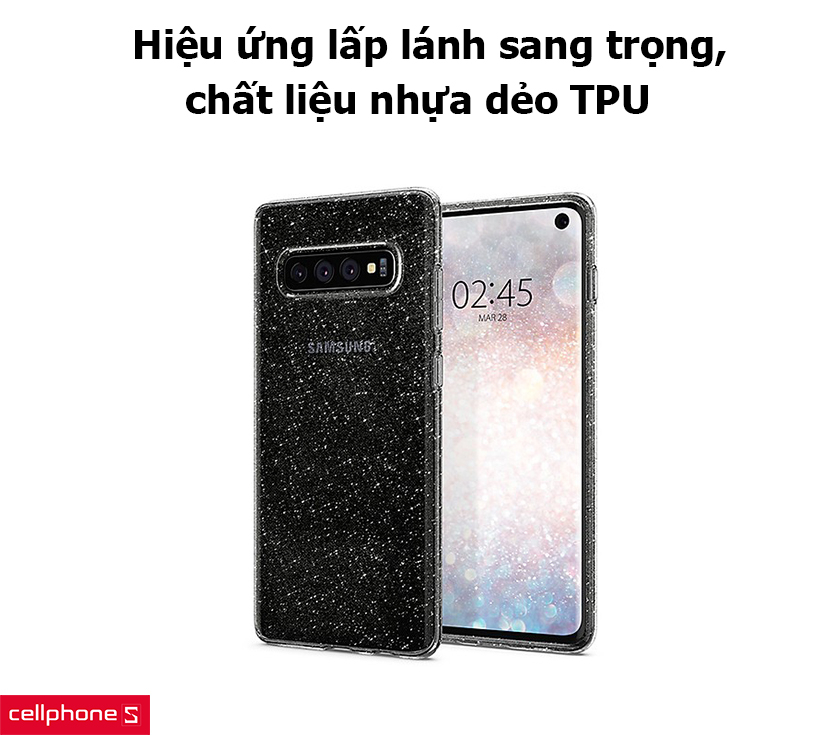 Hiệu ứng lấp lánh sang trọng, chất liệu nhựa dẻo TPU