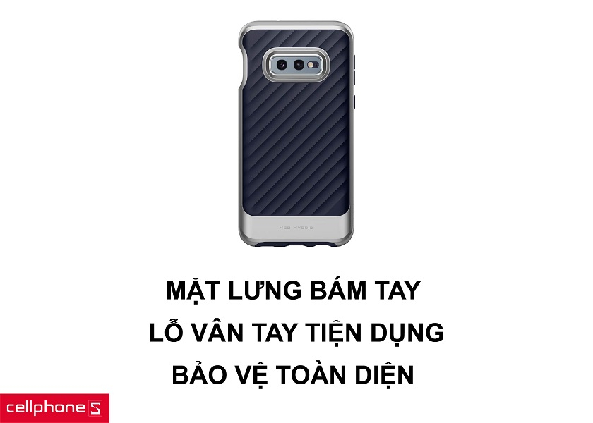 Phần mặt lưng có thiết kế bám tay và các lỗ hở bên cạnh giúp tiện thao tác vân tay