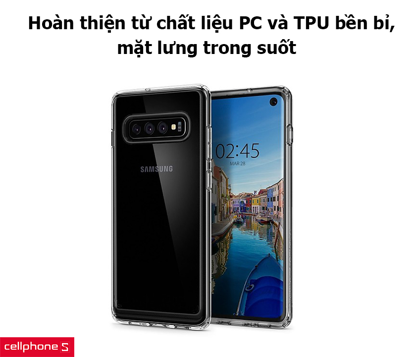 Hoàn thiện từ chất liệu PC và TPU bền bỉ, mặt lưng trong suốt