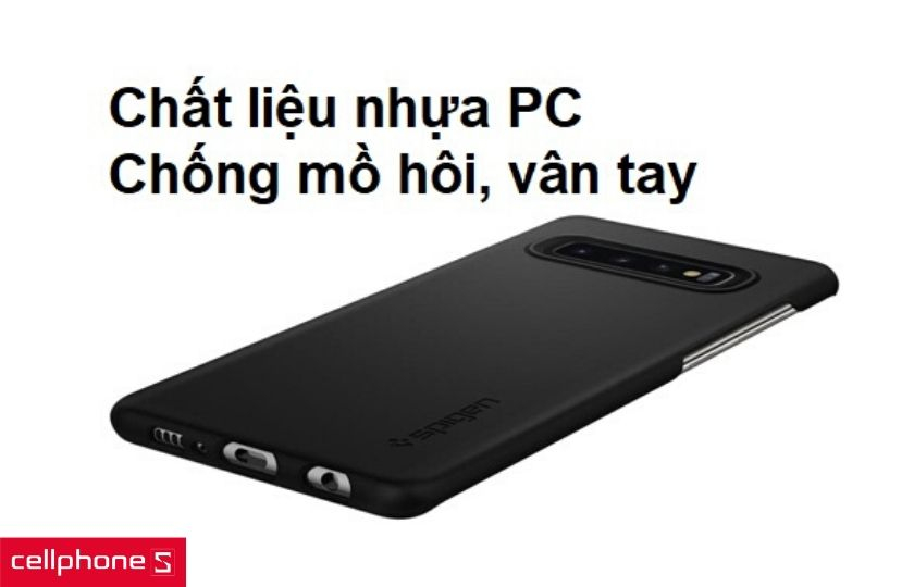 Chất liệu nhựa PC cao cấp cùng lớp sơn tĩnh điện giúp chống mồ hôi và vân tay tốt