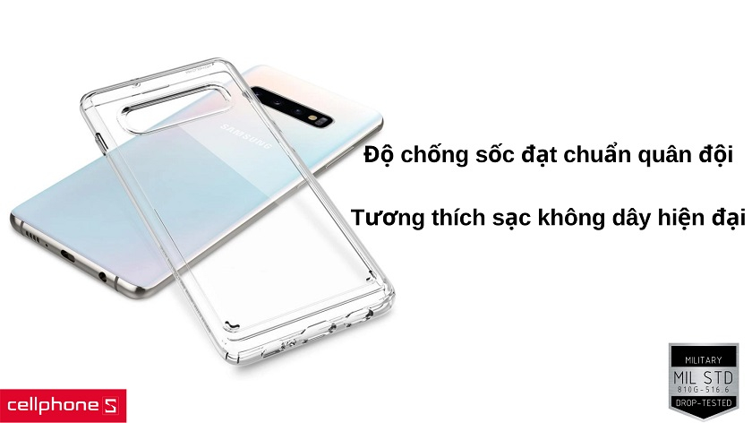 Bảo vệ tối đa thiết bị với độ chống va đập chuẩn quân đội, tương thích sạc không dây