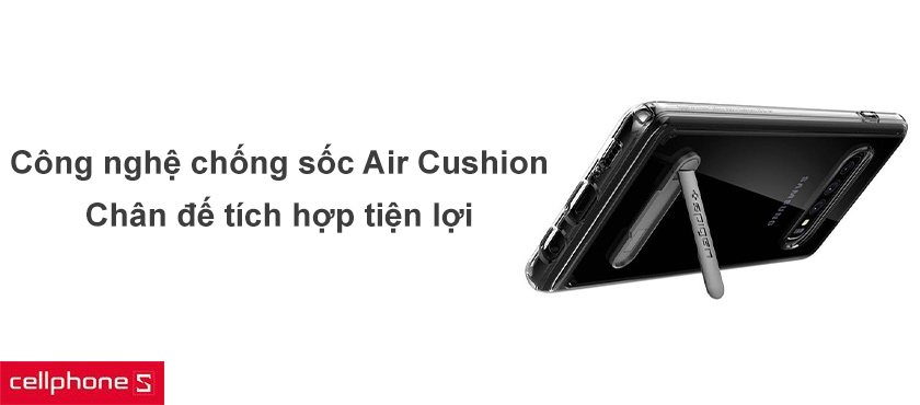 Chống sốc chuẩn quân đội với công nghệ Air Cushion, chân đế tích hợp tiện lợi
