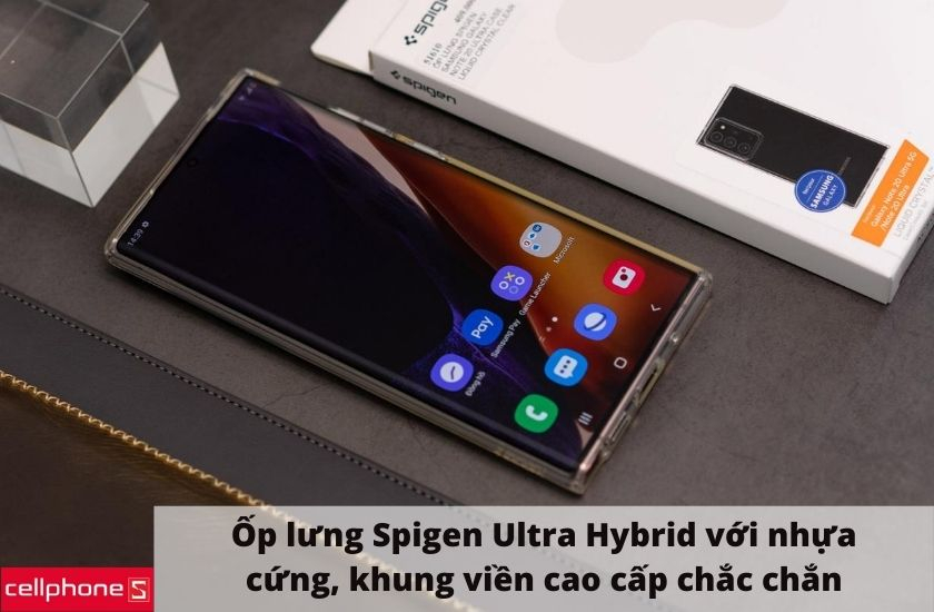 Ốp lưng Spigen Ultra Hybrid với nhựa cứng, khung viền cao cấp chắc chắn