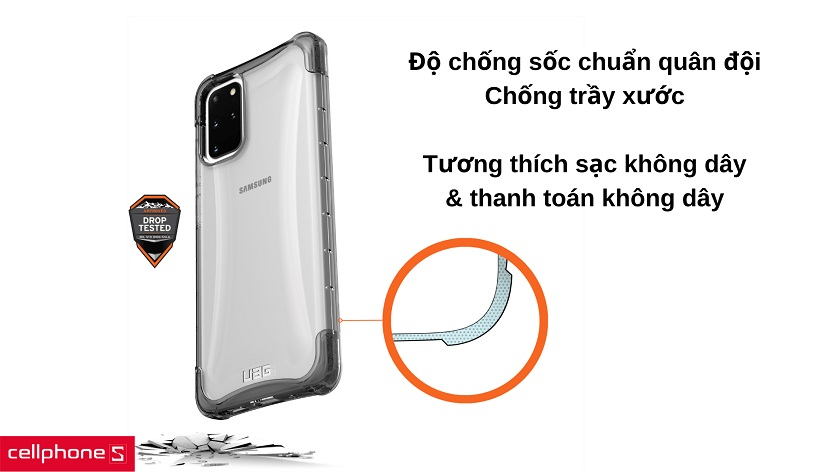 Lõi chống sốc cùng đệm ngăn trầy xước giữ gìn Galaxy S21 Plus bền lâu