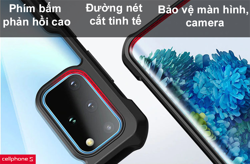 Đường nét cắt tinh tế bảo vệ camera phím bấm phản hồi cao