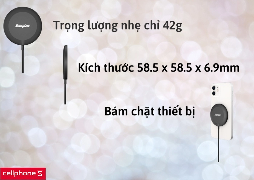 Thiết kế siêu mỏng, từ tính bám chặt thiết bị không sợ rơi