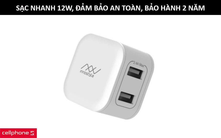 Sạc nhanh với công suất 12W
