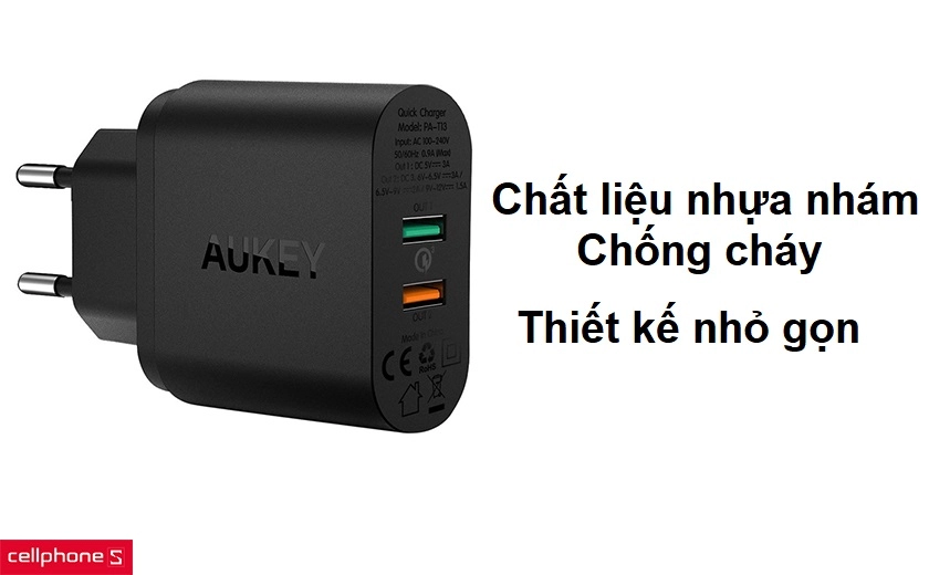 Thiết kế nhỏ gọn chất liệu nhựa nhám siêu bền, chống cháy