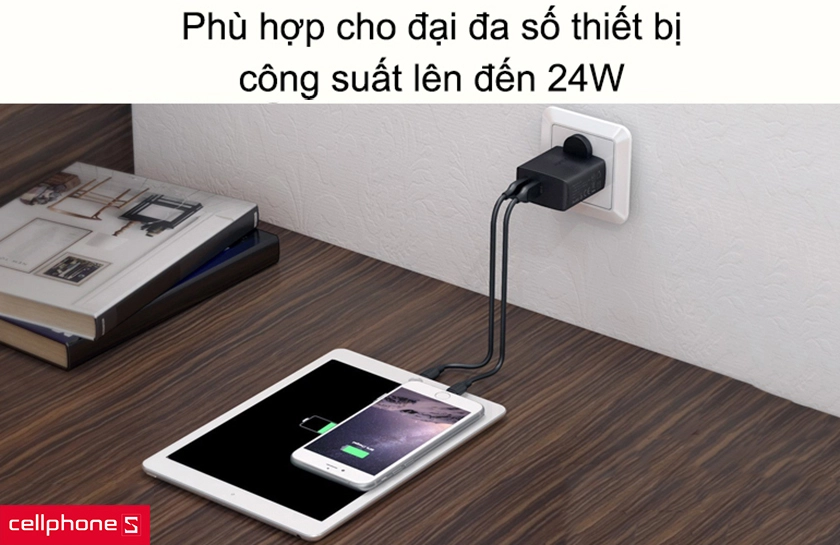 Phù hợp cho đại đa số thiết bị, công suất lên đến 24W