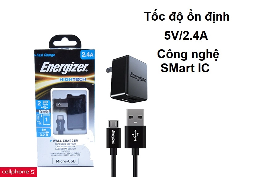 Thiết kế siêu nhỏ gọn với hai cổng sạc USB, dây cáp nhựa dẻo siêu bền