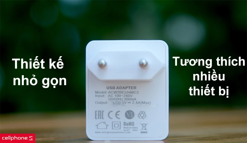 Thiết kế nhỏ gọn, tương thích nhiều thiết bị
