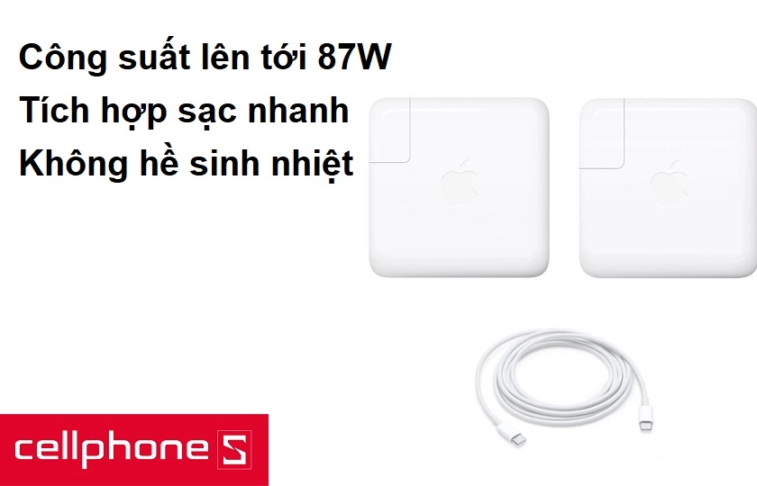 Công suất lên tới 87W, tích hợp khả năng sạc nhanh