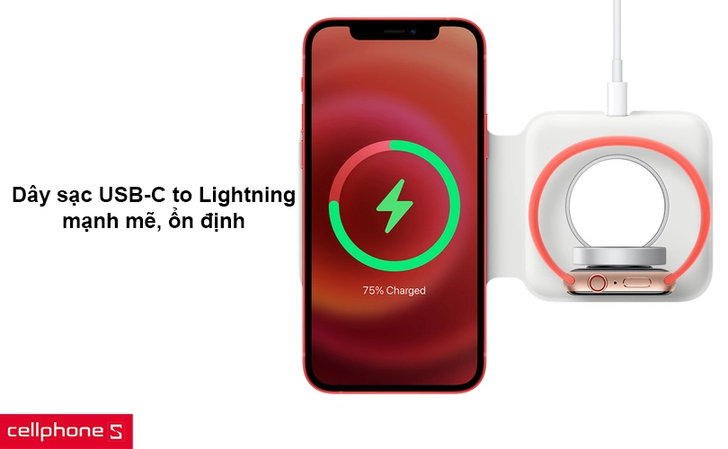 Dây sạc USB-C to Lightning mạnh mẽ, ổn định