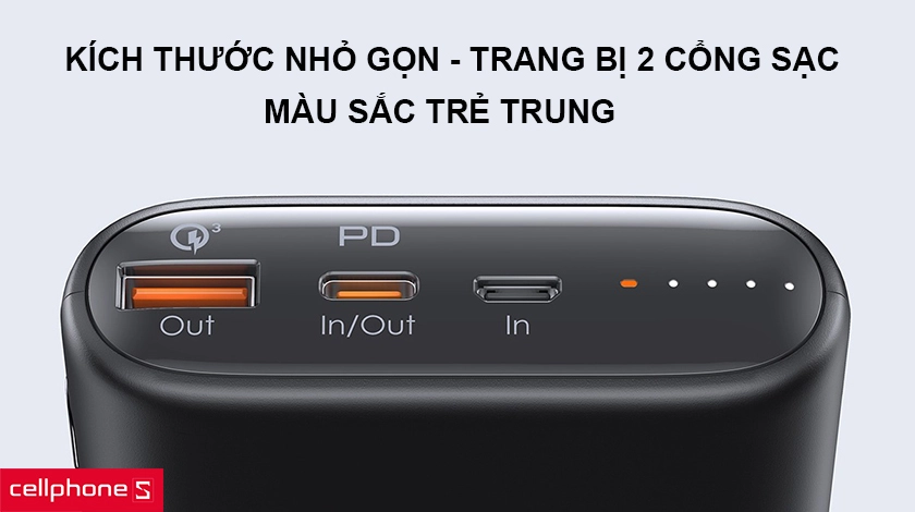 Pin Aukey PB-Y39 - Kích thước nhỏ gọn, trang bị 2 cổng sạc