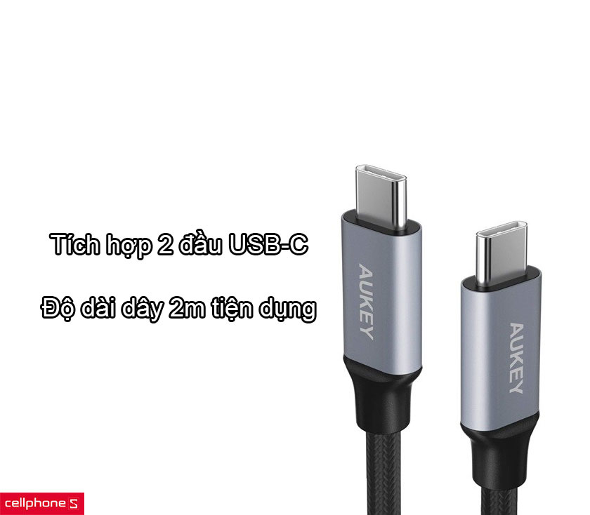 Cáp Type C to Type C Aukey CB-CD19 2m
