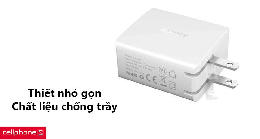 Thiết nhỏ gọn, chất liệu chống trầy, chống va đập, công nghệ AiPower tự động điều chỉnh năng lượng đầu ra