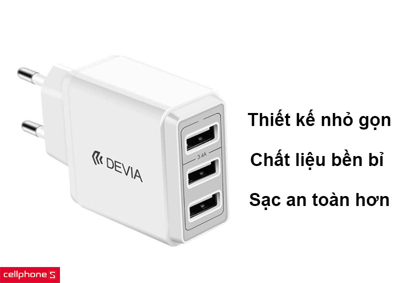 Sạc Devia Smart Series 3 cổng USB