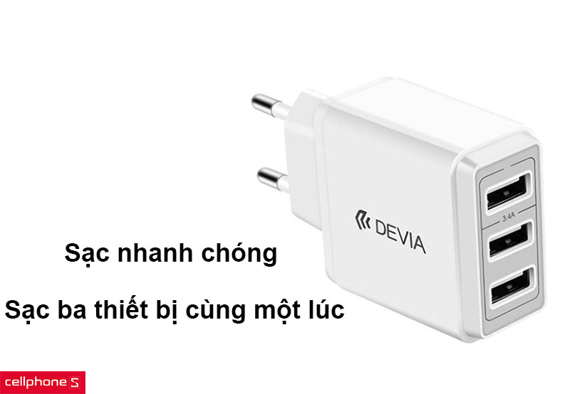 Sạc Devia Smart Series 3 cổng USB