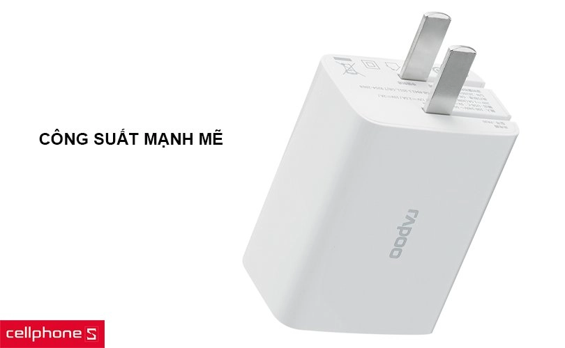 Sạc Rapoo một cổng USB-C 30W PA30 – Sạc nhanh, bền bỉ