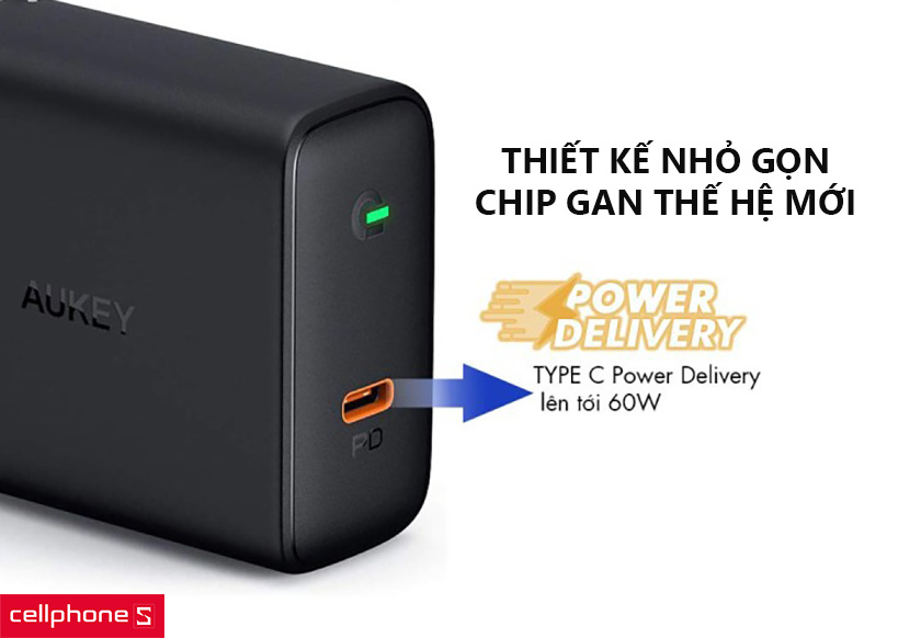 Thiết kế nhỏ gọn nhờ sử dụng chip GaN thế hệ mới tiên tiến