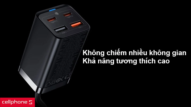 Củ sạc nhanh Baseus Gan3 Pro Desktop 2C-2U 100W
