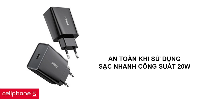 Củ sạc Baseus Super SI 1 cổng 20W kèm cáp USB-C to Lightning 1M
