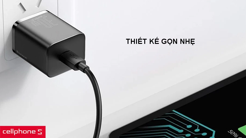 Củ sạc Baseus Super SI IC 30W - Thiết kế nhỏ gọn