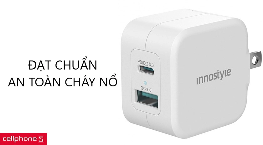Công suất sạc 20W, an toàn khi sử dụng
