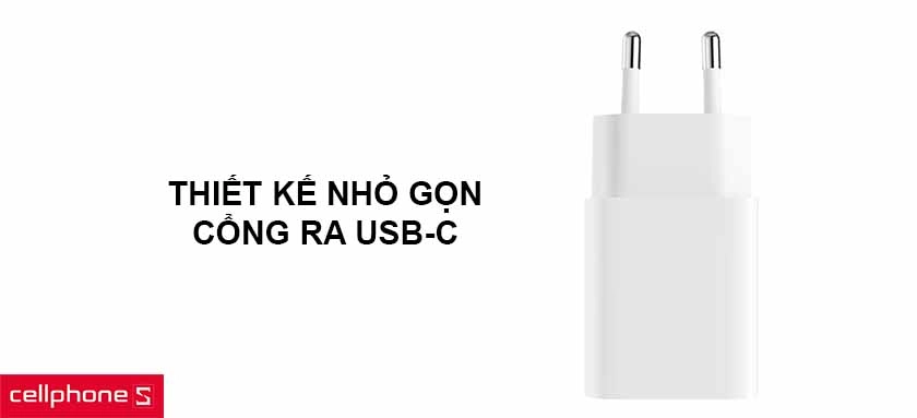 Thiết kế nhỏ gọn, màu sắc thanh lịch, cổng ra USB-C