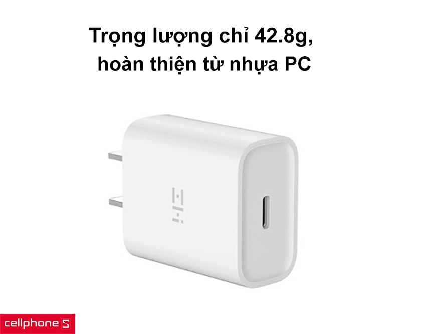 Trọng lượng chỉ 42.8g, hoàn thiện từ nhựa PC