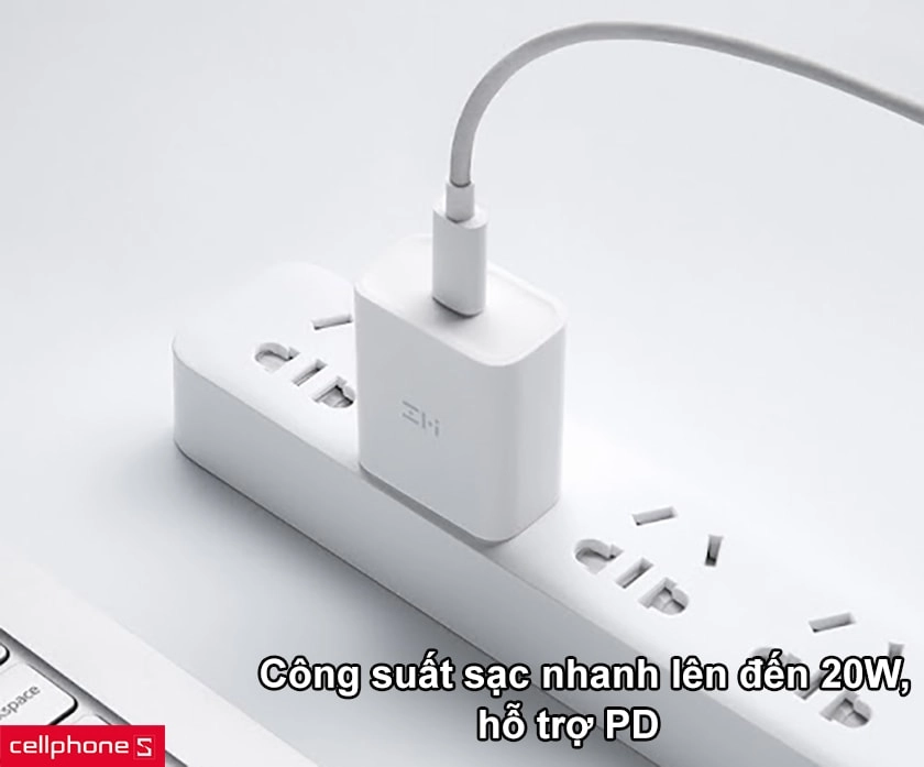 Công suất sạc nhanh lên đến 20W, hỗ trợ PD