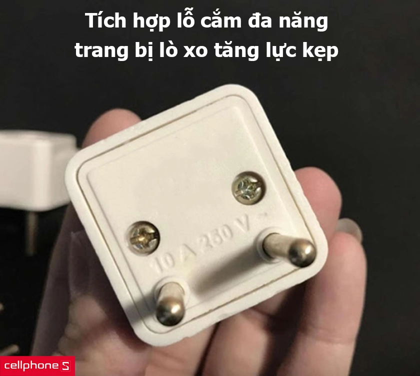 Lỗ cắm đa năng, trang bị lò xo tăng lực kẹp