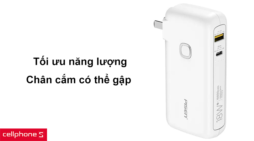 Pin sạc dự phòng Pisen Quick High Power Box D289 10000mAh 18W