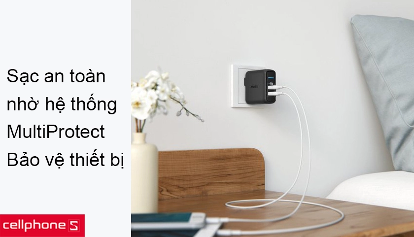 Sạc pin an toàn nhờ hệ thống MultiProtect