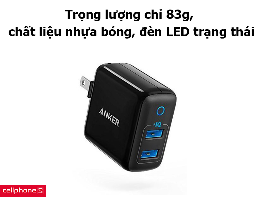 Trọng lượng chỉ 83g, chất liệu nhựa bóng