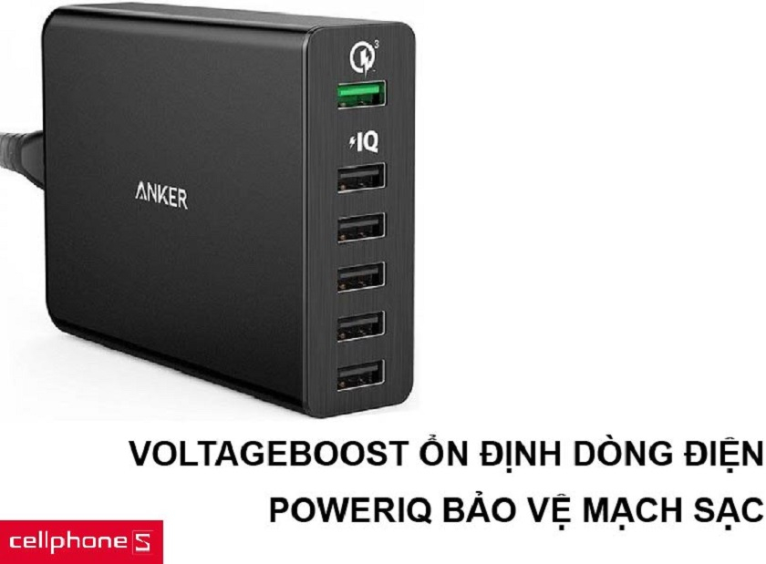 Công nghệ VoltageBoost cùng chip sạc PowerIQ thông minh bảo vệ mạch sạc