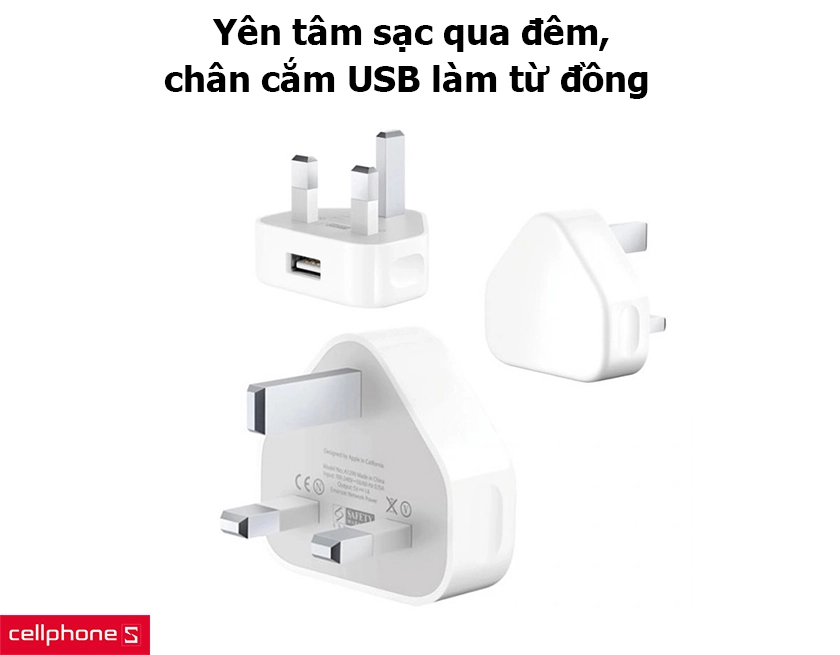 Yên tâm sạc qua đêm, chân cắm USB làm từ đồng