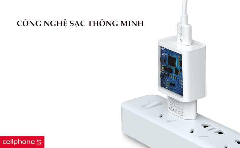 Sạc Devia Smart Series EU Suit 2.1A kèm cáp Micro USB V2