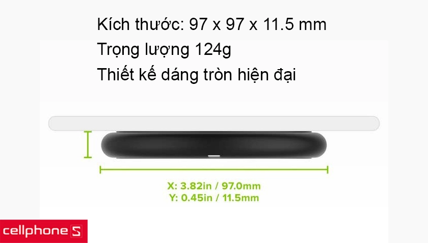 Thiết kế dáng tròn đơn giản tinh tế, gọn nhẹ và bề mặt cao su trơn mượt, chống trượt