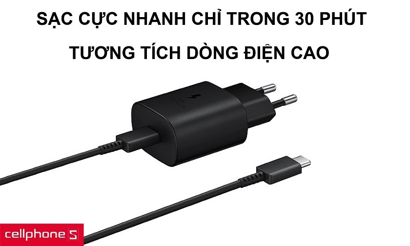 Tốc độ sạc trong 30 phút đầu cực nhanh cùng khả năng tương thích nhiều dòng điện