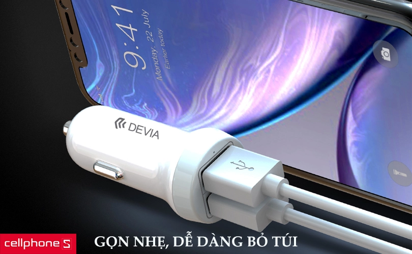 Sạc ô tô Devia Smart Series Suit for Type-C (5V 3.1A, 2USB)