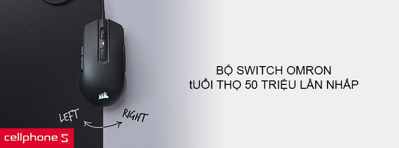 Thiết kế đối xứng, trang bị bộ switch Omron có tuổi thọ cao