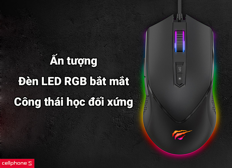 Thiết kế ấn tượng, đèn LED RGB bắt mắt cùng công thái học đối xứng