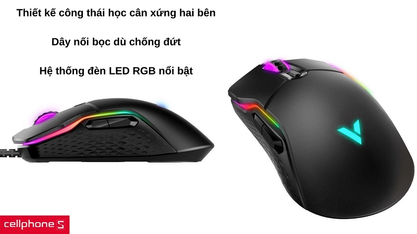 Thiết kế công thái học cân xứng với hệ thống đèn RGB nổi bật