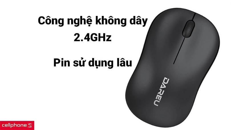 Công nghệ không dây 2.4GHz tiến tiến và thời gian sử dụng pin lâu