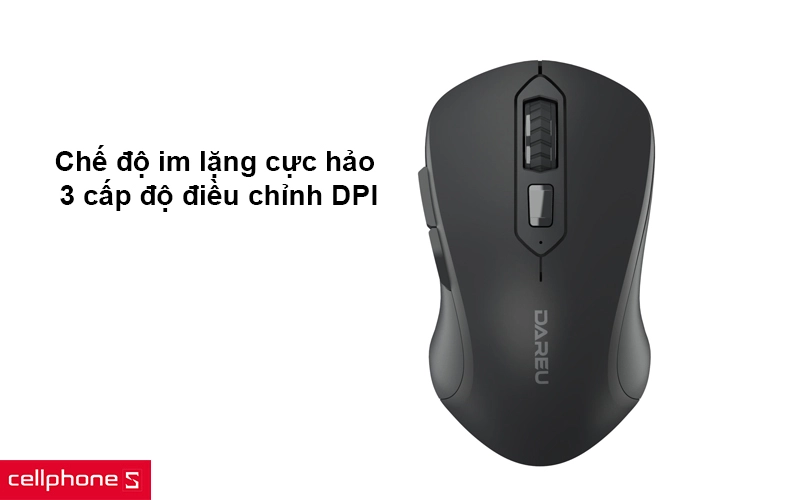 Kết hợp chế độ im lặng cực hảo cùng 3 cấp độ điều chỉnh DPI