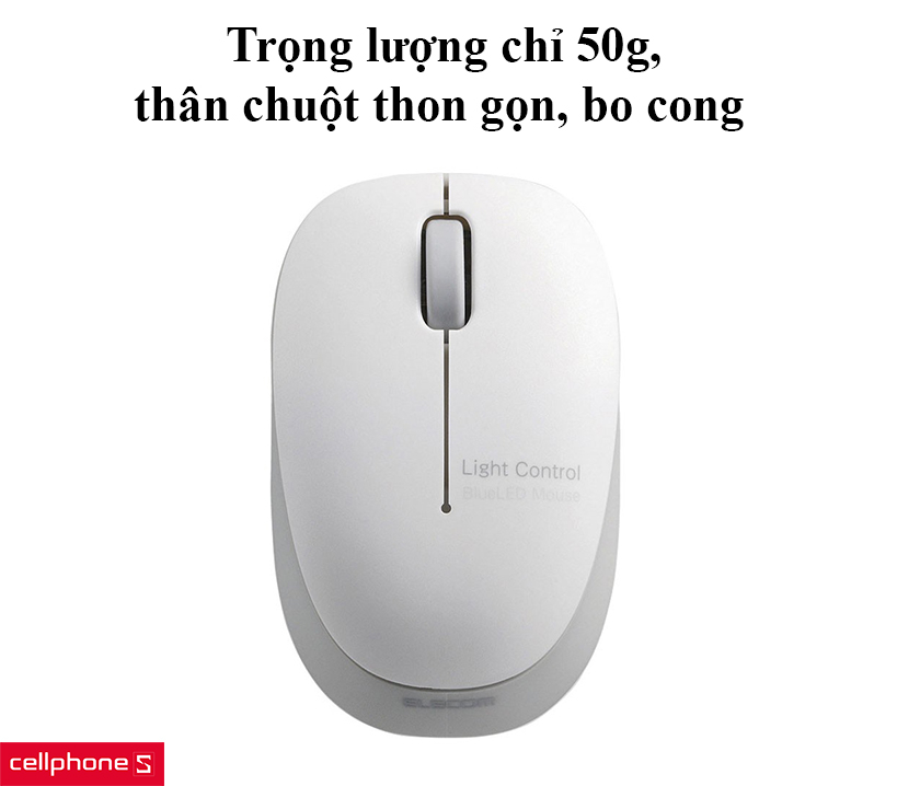 Trọng lượng chỉ 50g, thân chuột thon gọn, bo cong