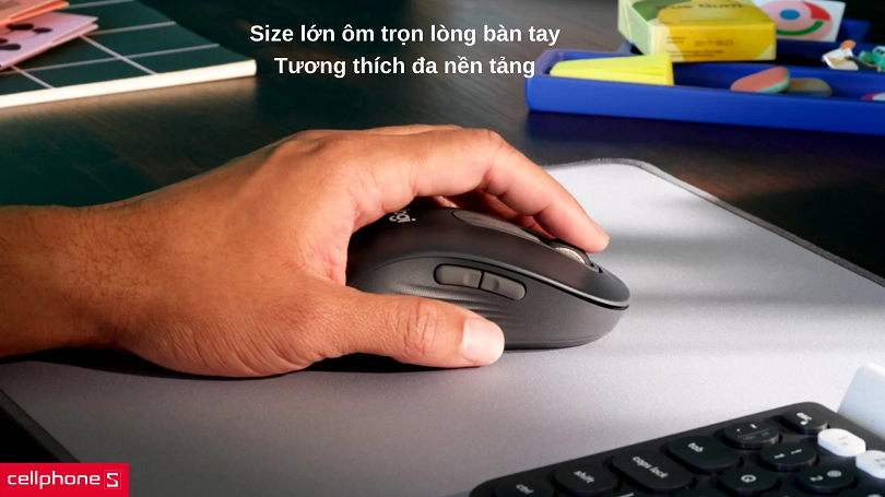Chuột không dây Logitech Signature M650 size L - Cuộn thông minh, lướt thoải mái