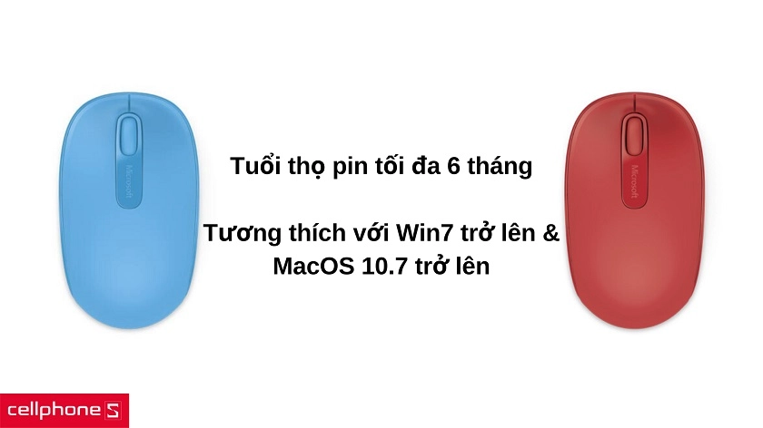 Tương thích với Windows 7 trở lên, pin AA cho phép thời gian sử dụng tối đa 6 tháng